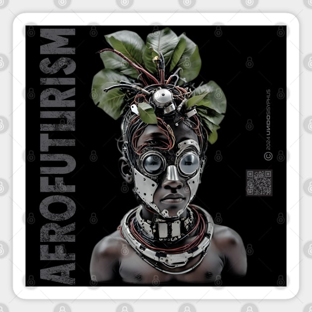 Afrofuturist Boy (Black) | UndoSisyphus™ AfroFuturism Collection Magnet by UndoSisyphus